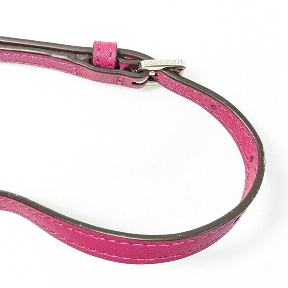 MICHAEL Michael Kors Jet Set Travel Deep Pink Leather Chain Wallet - Picture 8 of 14